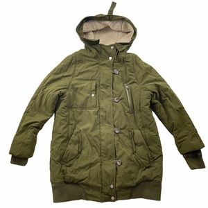Zara Basic Outerwear Department Women Green Teddy Parka Jacket Winter Large